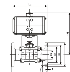 Q641F氣動三片式法蘭球閥(圖1)