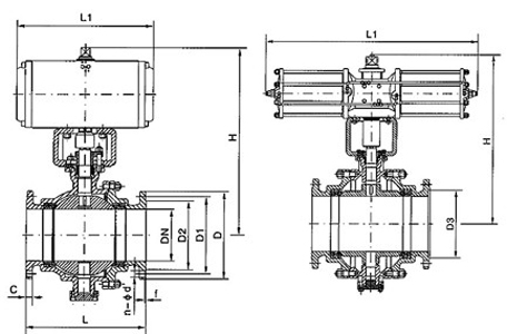 Q647W氣動(dòng)固定球閥(圖1)