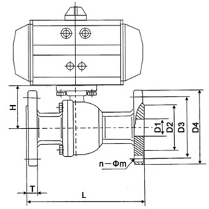 Q641F氣動(dòng)法蘭球閥(圖1)