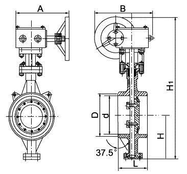 D363對(duì)焊三偏心蝶閥(圖1)