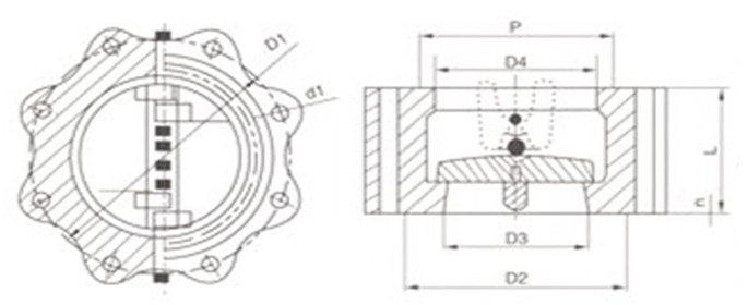 凸耳對(duì)夾式止回閥(圖1)